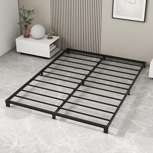 VERFARM - Base de cama baja de 12 cm tamaño King, base de metal 150x200 cm, base de plataforma metálica resistente de 5 pies tamaño King con soporte de listones de acero, no necesita somier, fácil de | Ya disponible en tu tienda friki favorita! En mundofriki.es! VERFARM - Base de cama baja de 12 cm tamaño King, base de metal 150x200 cm, base de plataforma metálica resistente de 5 pies tamaño King con soporte de listones de acero, no necesita somier, fácil de | Ya disponible en tu tienda friki favorita! En mundofriki.es!