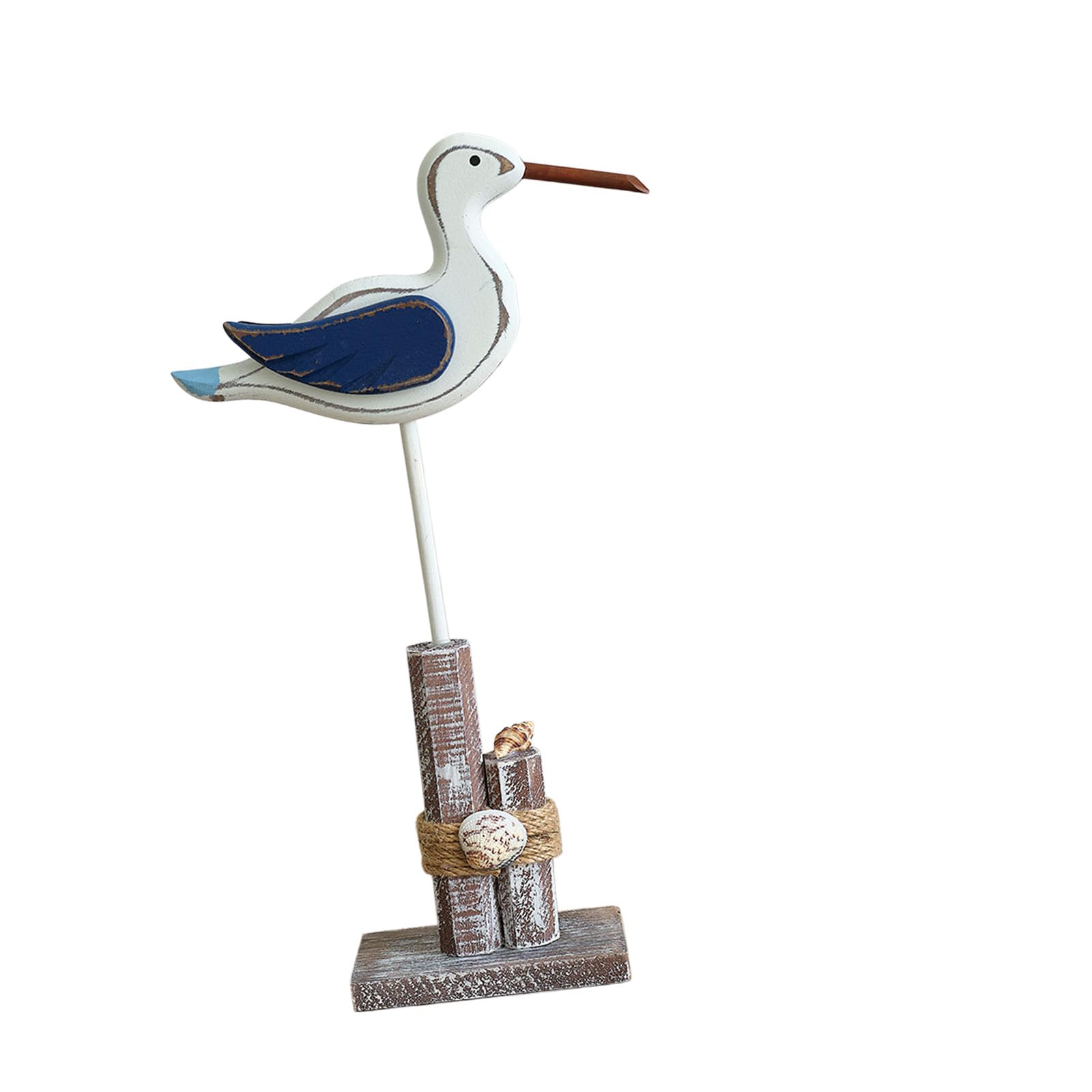 Elnwnnkc Wooden Seagulls Statues Figurines Ornament for Home Decors Bird Sculpture Nauticals Oceans Beach Coastal Themed Decors Wood Seagulls Sculptures