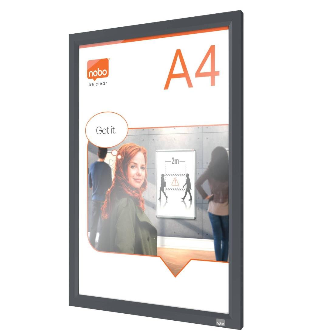Nobo Impression Pro A4 Poster Frame with Graphite Grey Clip Frame