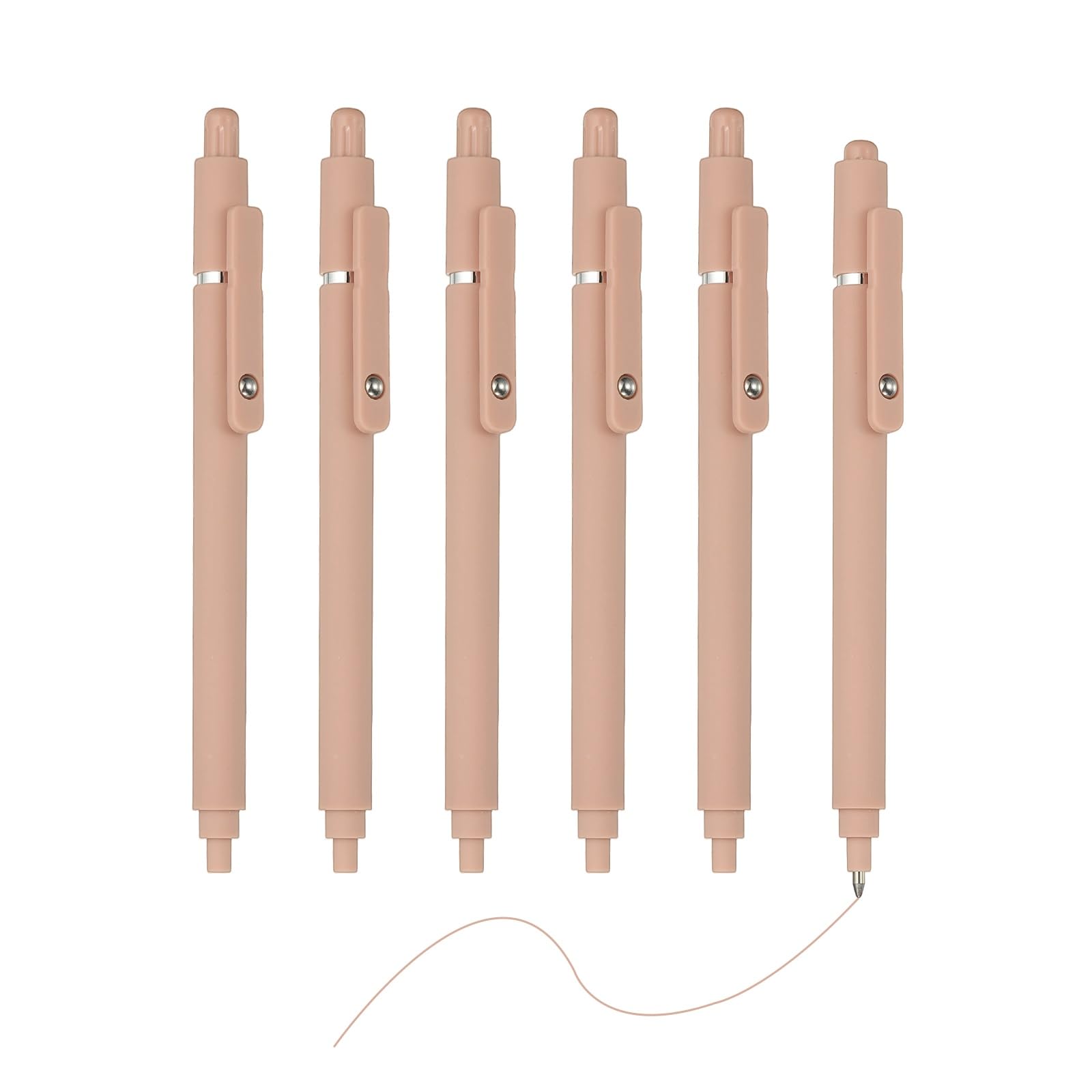 PATIKIL 6 Pack Retractable Pens 0.5mm, Pink Gel Ink Pens Retractable Ballpoint Pen Fine Point Smooth Writing Cute for Office Home Supplies Journaling Notebook Gifts, Pink
