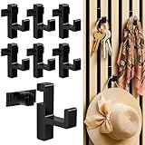 Hysagtek Haken für Akustikpaneele - 6 Stück Kleiderhaken Akustikpaneele Ohne Bohren, Schwarze Garderobenhaken für Akustikpaneele mit Einem Abstand Von 13 mm