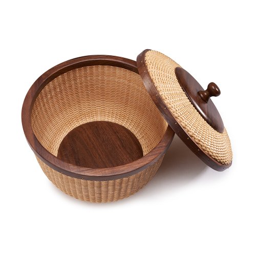 Teng Tian Lidded Home Storage Rattan Handicrafts Casual Style Circular Basket Rattan Baskets For Organizing Sewing Kits For Adults #TOP3