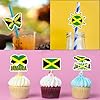 Jamaican Dessert Cupcake Toppers Party Supplies - Jamaica Paper Straw Decor Party Favors - Jamaican Baby Shower or Birthday Party Decorations - Set of 24 Counts #4
