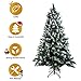 Cliselda 4ft Snow Flocked Christmas Tree w/18 Pinecones, 360 Frosted Tips, Sturdy Metal Stand, Pre-Decorated Artificial Xmas Tree for Indoor Home,Office,Holiday Party Decoration