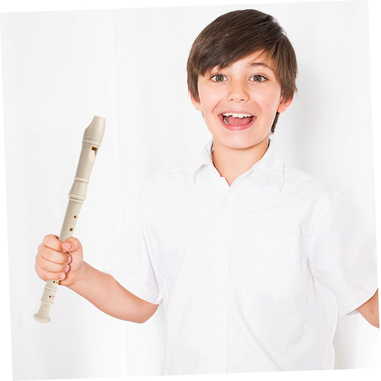 Clarinete Infantil de 8 Agujeros de Resina Beige, 1 Juego para Estudiantes | Clarinete para Principiantes, Instrumento de Viento de Práctica, Decoracion Colegio, Instrumentos Musicales para Niño Niña