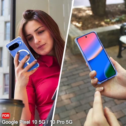 Image of TheGiftKart Shockproof Ultra-Hybrid Back Cover Case for Google Pixel 10 /10 Pro Compatible with MagSafe | 360 Degree Protection | Crystal Clear Hard Back Cover Case (PC & TPU, Transparent Bumper)