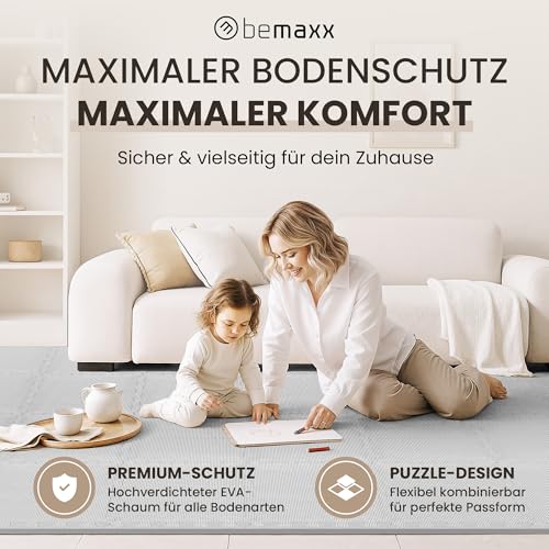 bemaxx Bodenschutzmatte Fitness - Sportmatte Fitnessmatte Gymnastikmatte Puzzlematte Yogamatte Turnmatte Trainingsmatte Spielmatte Fallschutzmatte Laufbandmatte - Gym Workout Pool Garage