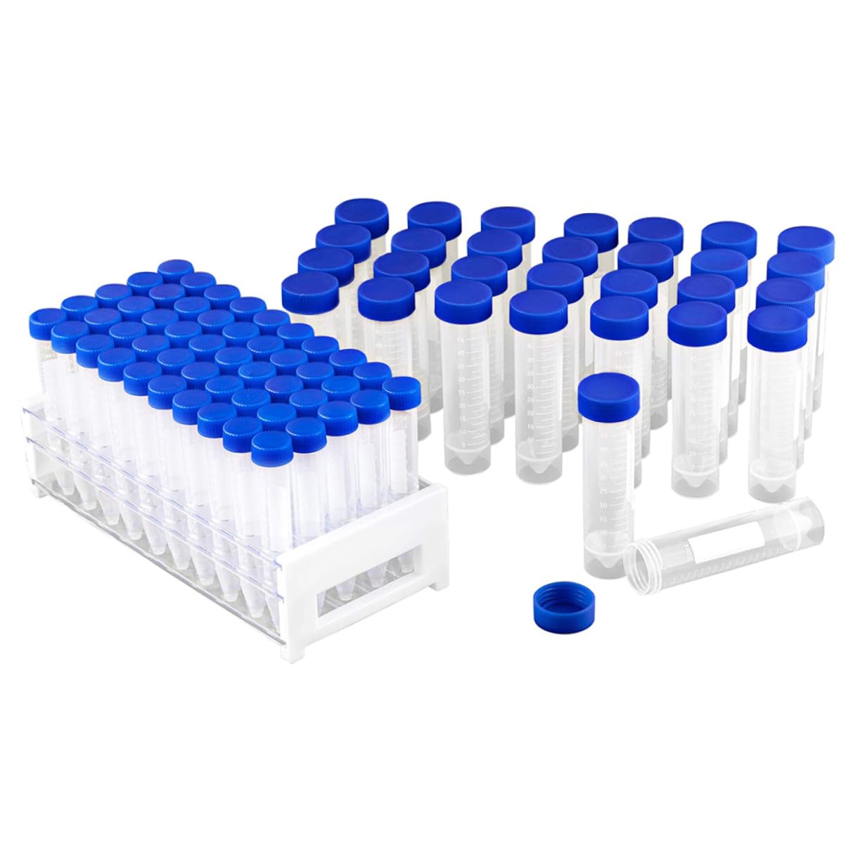 MAGICLULU 81piezas Tubos De Centrífuga De Plástico Tubos De Ensayo Desechables Con Tapa Para Experimentos De Laboratorio De Química y Uso Clase De Ciencias