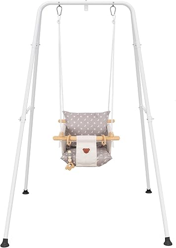 Columpio para bebé, columpio para niños pequeños, columpio para bebé con soporte, juego de columpios para bebés, columpio para interiores y