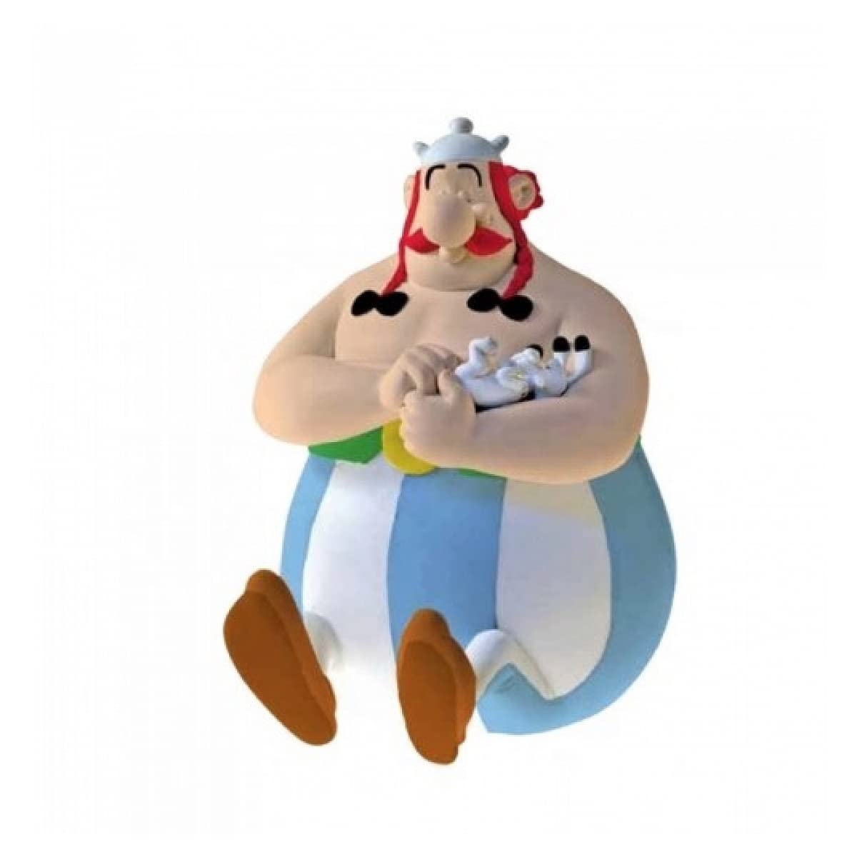 Plastoy Asterix Money Box Chibi Obelix Sitting with Idefix – Plastic – 17 cm