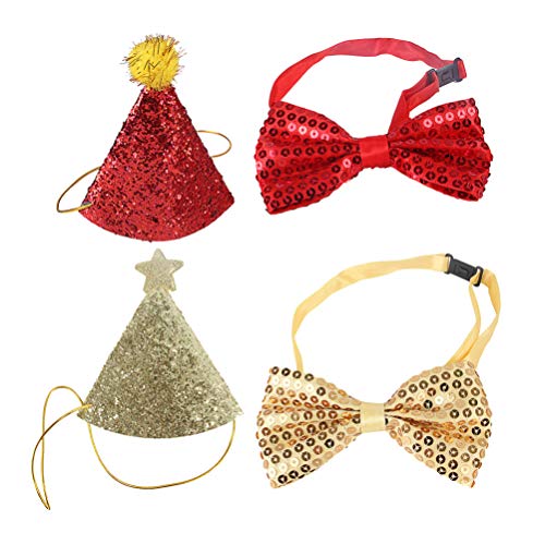 KESYOO Chapéu de Aniversário para Animais de Estimação E Gravata Borboleta Bonito Reutilizável para