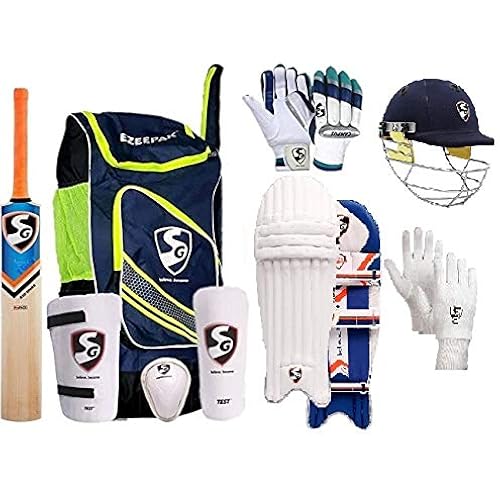 SG Sports Team Cricket Kit Combo Kit for Men's Senior Cricket Kit with Kashmir Willow RSD Spark Cricket Bat Complete Batting & Keeping Accessories