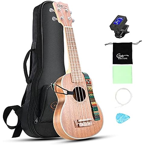 Hricane Soprano Ukulele, 21 Inch Uke Sapele With Standard Carry Bag and Spare String, Small Professional Hawaiian Ukelele with Excellent Looks for All People Cover