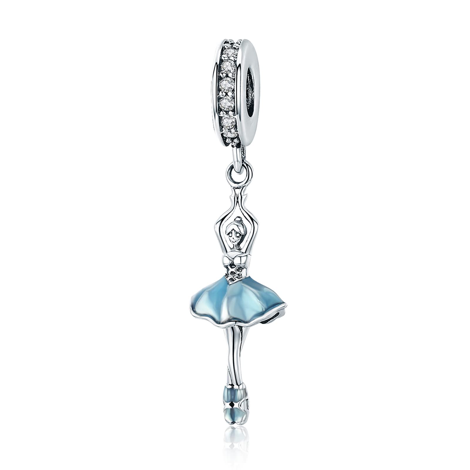 NINGANColgante de cuentas de plata esterlina 925 Trébol de cuatro hojas de la suerte, dados, colgante de hueso de deseo,Pulsera adecuada para mujeres