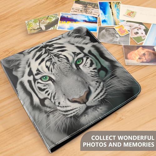 Álbum de Fotos Adhesivo para Hacerlo Tú Mismo, Álbum de Recortes con Encuadernación de 3 Anillas, Libro de Fotos Blanco Tigre, 40 Páginas, 8x10 pulgadas, para Guardar Recuerdos miniatura 5