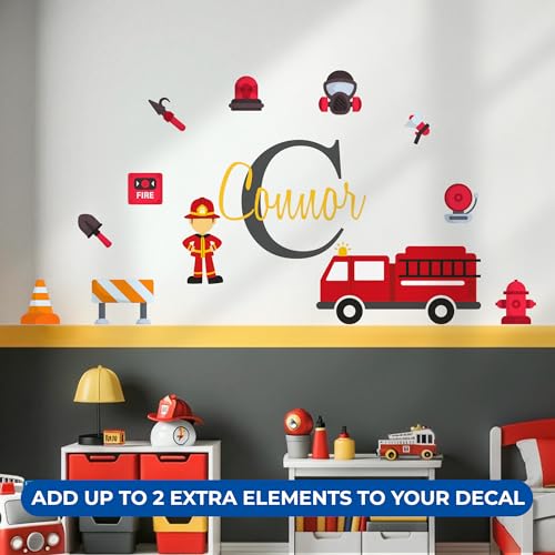 Vinilo decorativo personalizado de camión de bomberos 30x19 miniatura 2