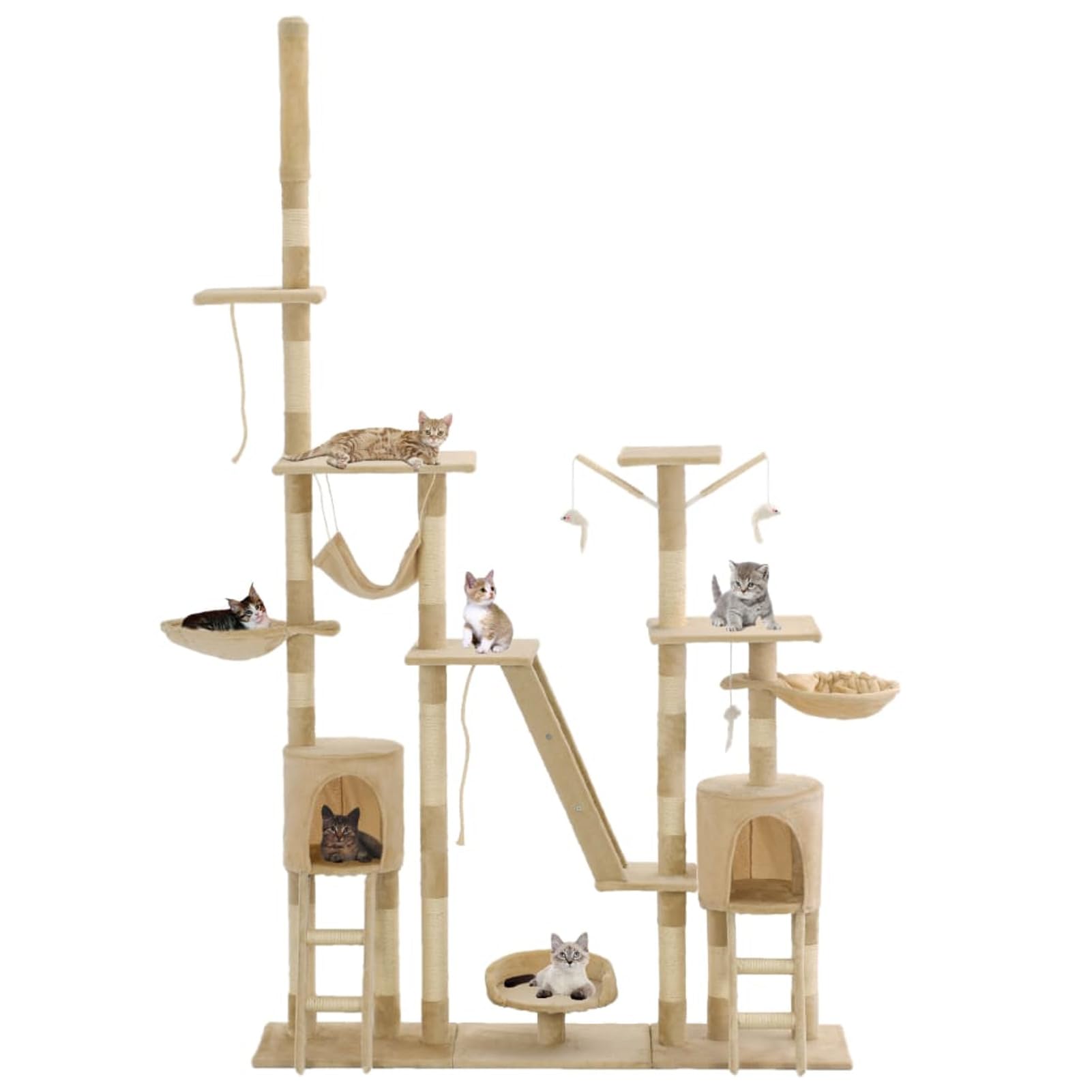 Tiragraffi con palo in sisal 230-250 cm Beige, Gioco per Gatti, Giocattolo per Tiragraffi con palo in sisal 230-250 cm Beige, Gioco per Gatti, Giocattolo per Gatti, tiragraffi
