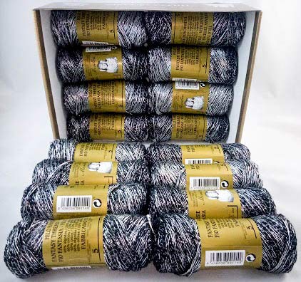 MORILLAS Pack de 16 Zéphalines Fil Fantaisie pour Tricoter au Crochet ou au Tricot avec une Finition Élégante (N5, Ampoule Noire)