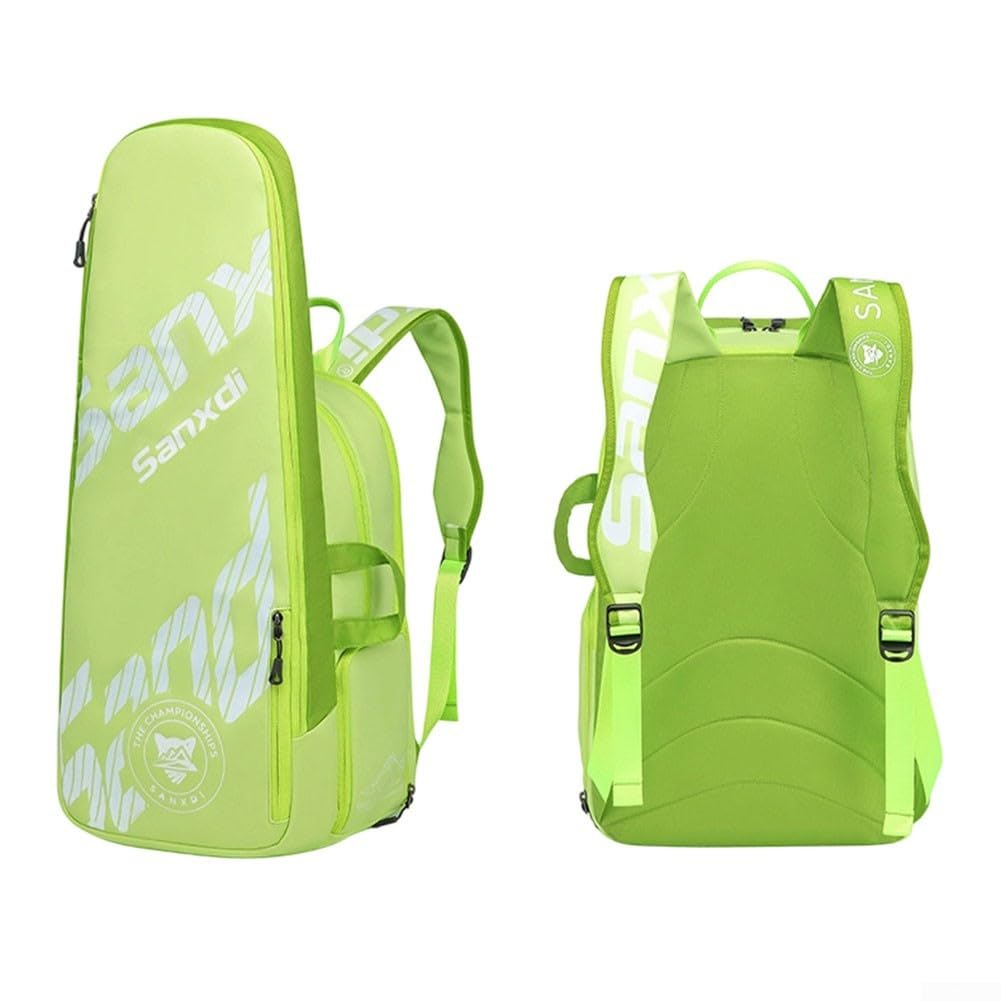 Zaino per racchette da tennis con scomparti per scarpe e laptop, borsa per racchette da badminton per 2 racchette, borsa sportiva leggera