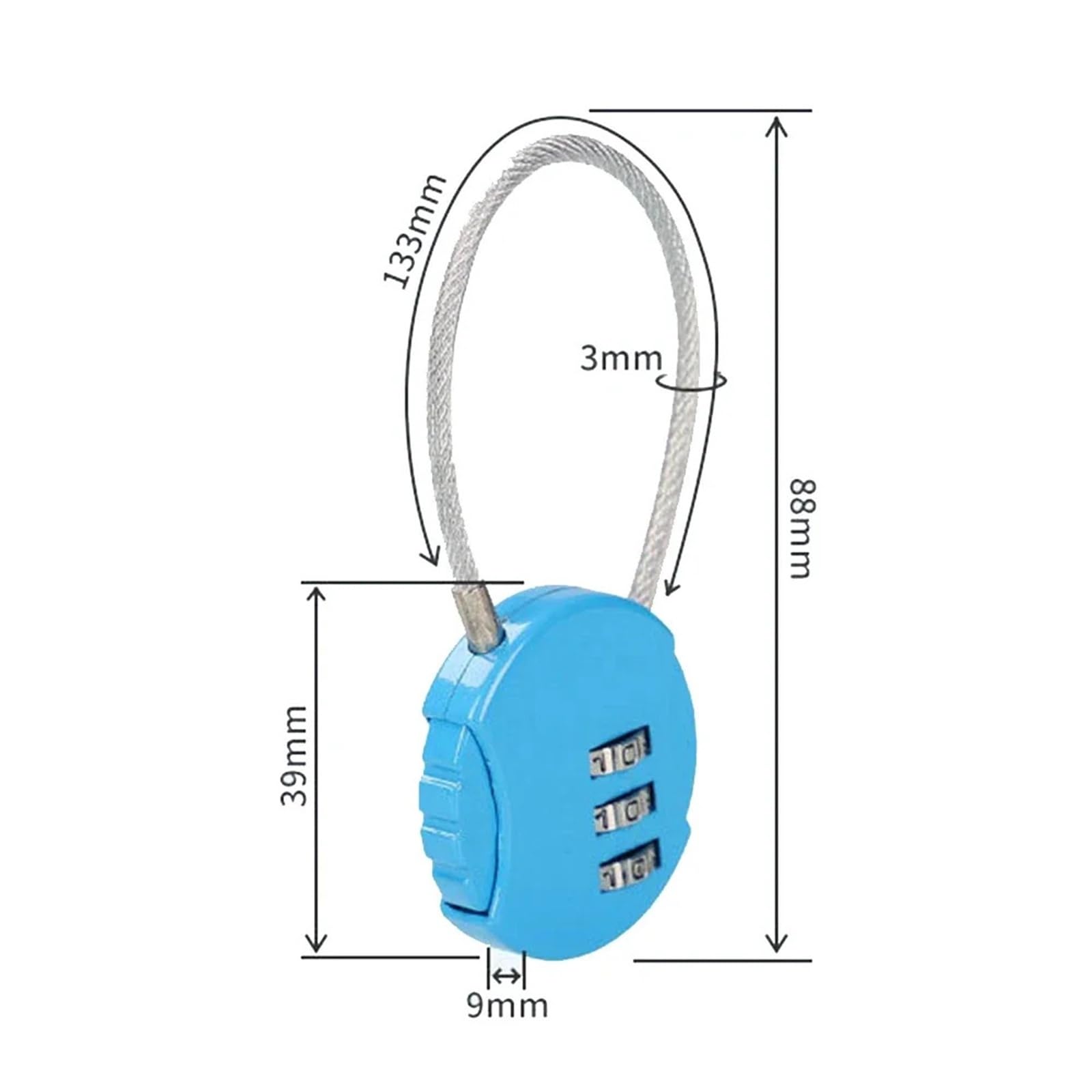 Lucchetto a combinazione numerica, lucchetti for bagagli, lucchetti for valigie con codice di sicurezza, lucchetto cifrato for armadietti da palestra, zaini da viaggio, 1 pezzo(Black)