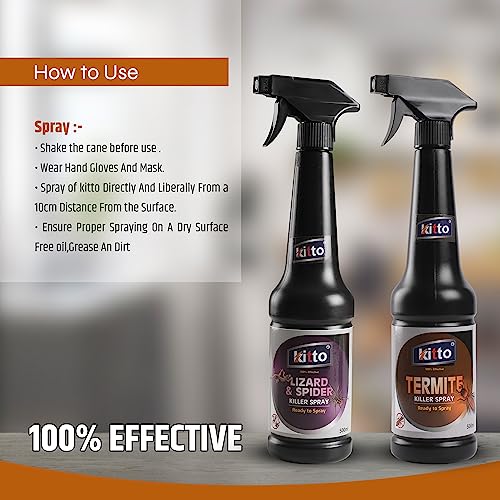 Image of Kitto Lizard and Spider Spray - 500 ml | All-in-One Natural Repellent Spray | Non-Toxic, Eco-Friendly Pest Control for Home | Ready-to-Use | Safe for Humans & Pets