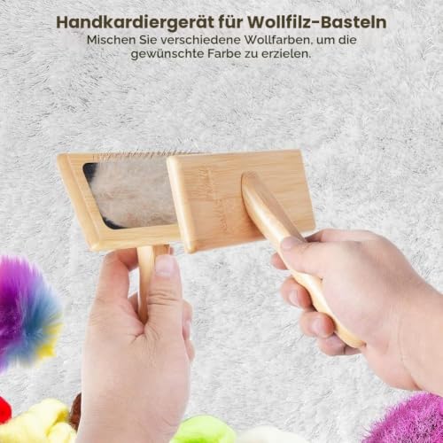 YEHEI 2er-Set Wollkarden – Handkarden für Filz, Wollmischen & Haustierpflege, 6,1 x 4,8 cm – Bild 3