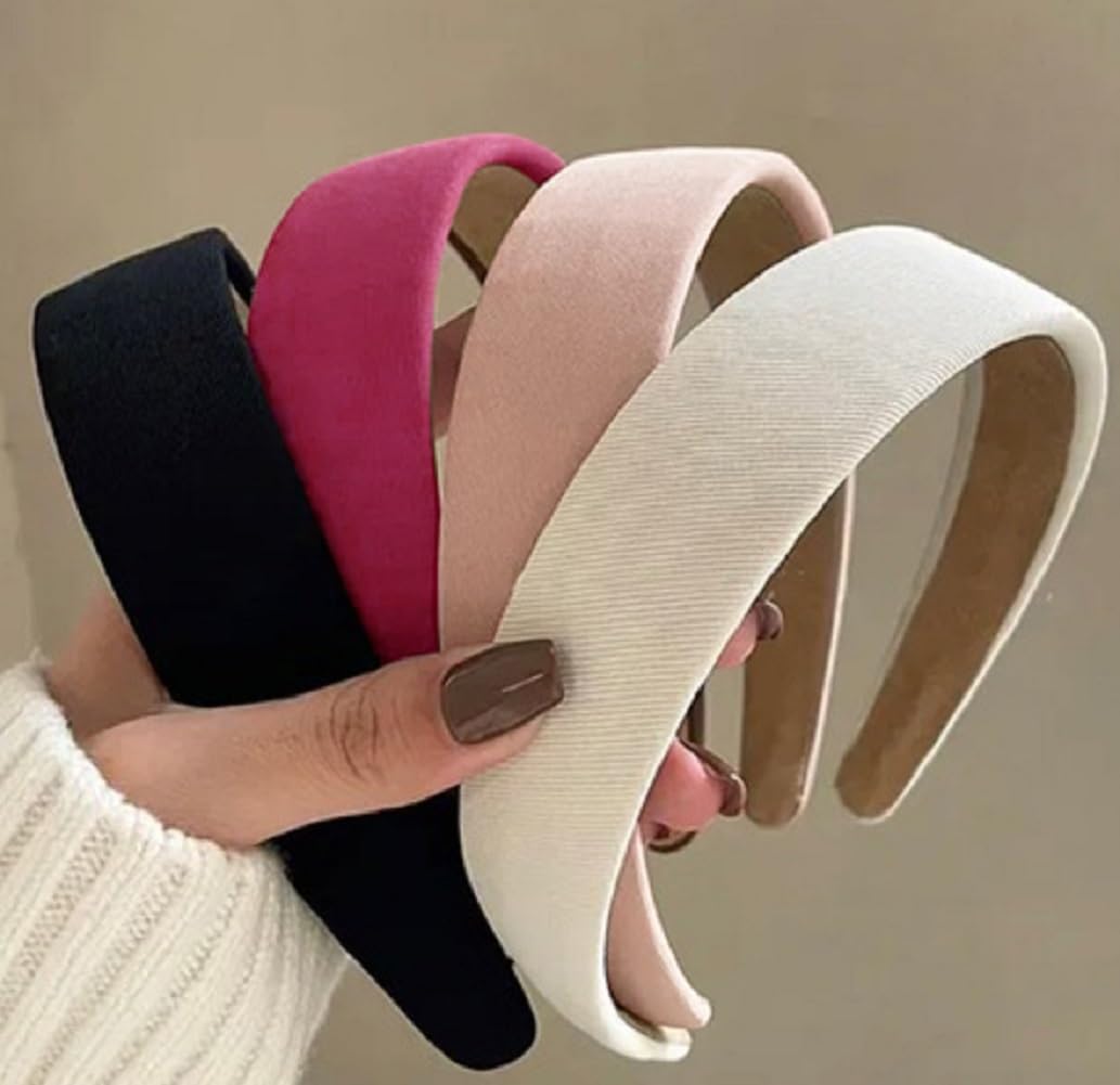 Huachi Headbands for Women Non Slip Trendy Valentine's Day Women's1 inch Wide Cute Headbands for Girls, Pink Head Bands Elastic Hair Bands for Women's