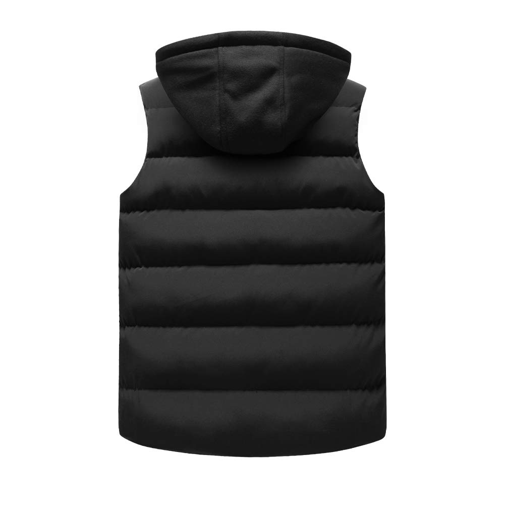 YOUTHUP Doudoune Homme sans Manches Hiver Gilet avec Capuche Amovible | Matelassé, Léger, Chaud, Coupe-Vent, Coupe Régulière, 2 Poches, Fermeture Éclair, pour Loisirs Et Plein Air