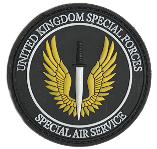 ワッペン屋Dongri イギリス陸軍 SAS 特殊空挺部隊 特殊部隊 エンブレム PVC サバゲー パッチ ワッペン 着脱式（マジックテープ、ベルクロ対応） 面ファスナー A0228のサムネイル