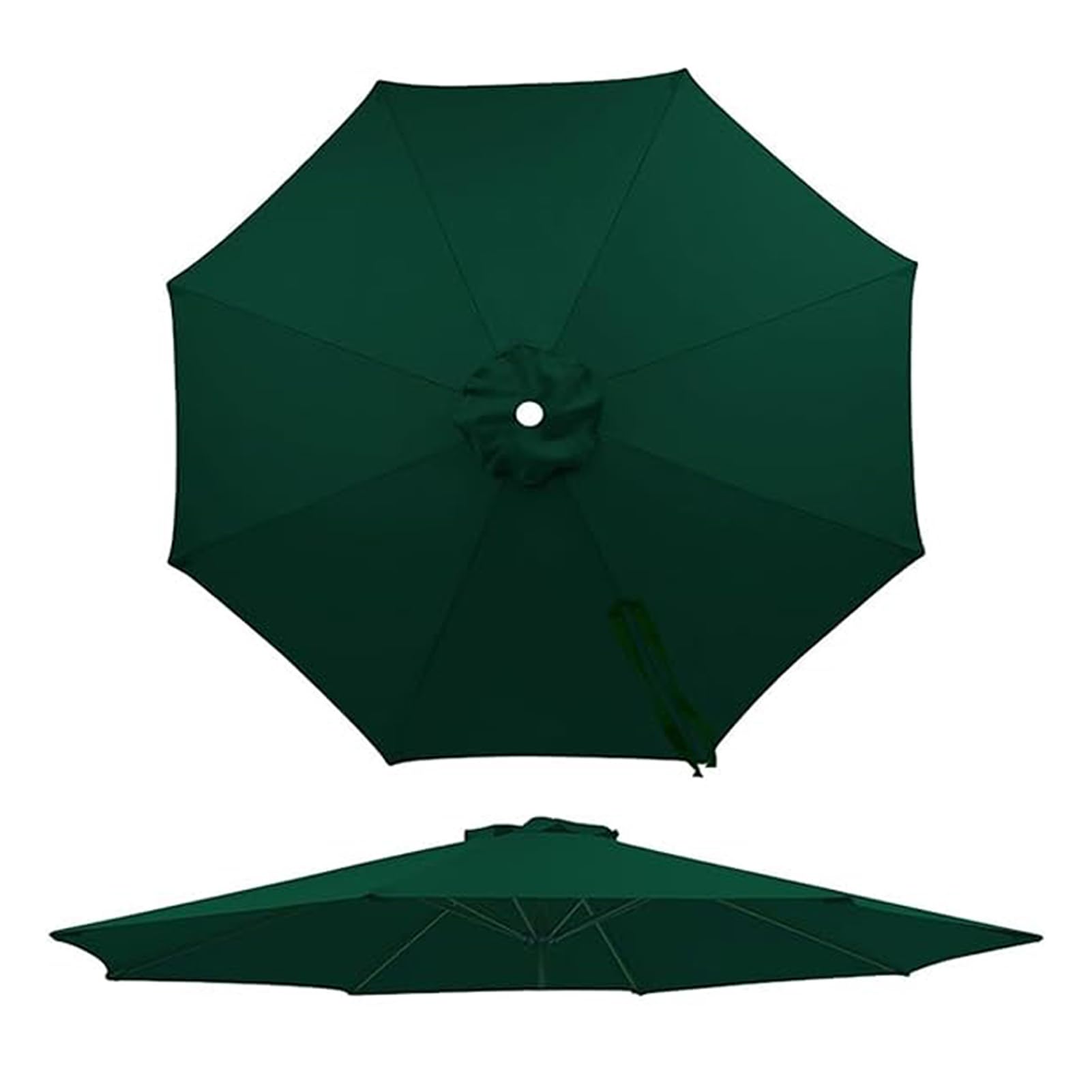 EYKWKB 2m-3.5m Replacement Parasol Canopy Weatherproof, Garden Umbrella Replacement Cover, Patio Parasol Umbrella Replacement Fabric 6/8 Arms For Garden Parasol Umbrella Canopy Ink Green