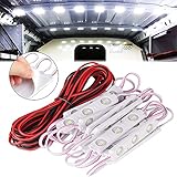 E-DONG Kit d'éclairage intérieur de fourgonnette 12 V avec 60 LED, lampe de travail à LED blanche pour van, camping-car, camion, bateau, caravane, remorque, camion, bus de transit Blanc