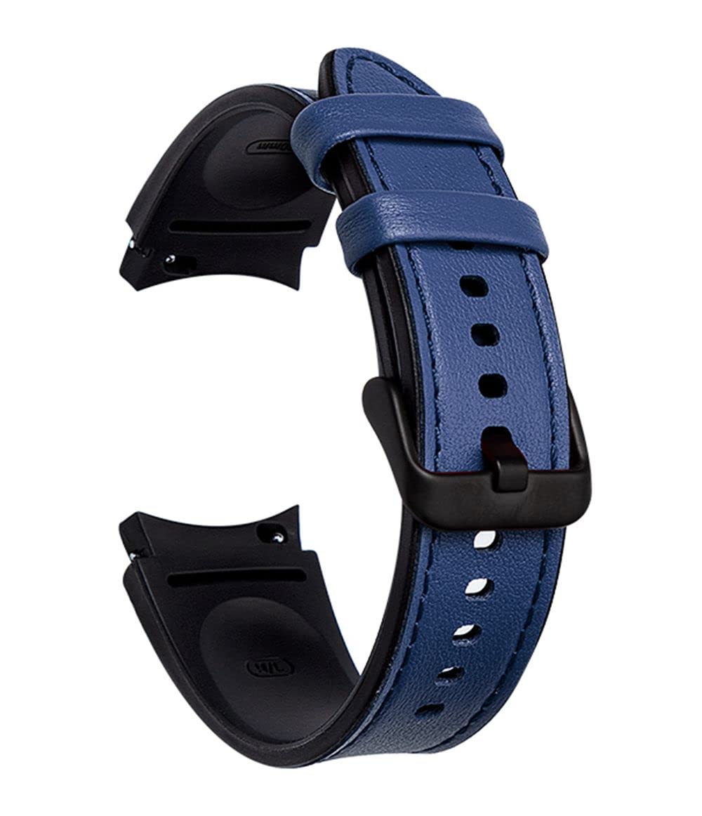 XIHAMA Watch Band Compatible for Samsung Galaxy Watch 6 40mm 44mm /Galaxy Watch 6 Classic 43mm 47mm Band, 20mm Quick Release Strap Soft Genuine Leather Hybrid Silicone Replacement Wristband for Galaxy
