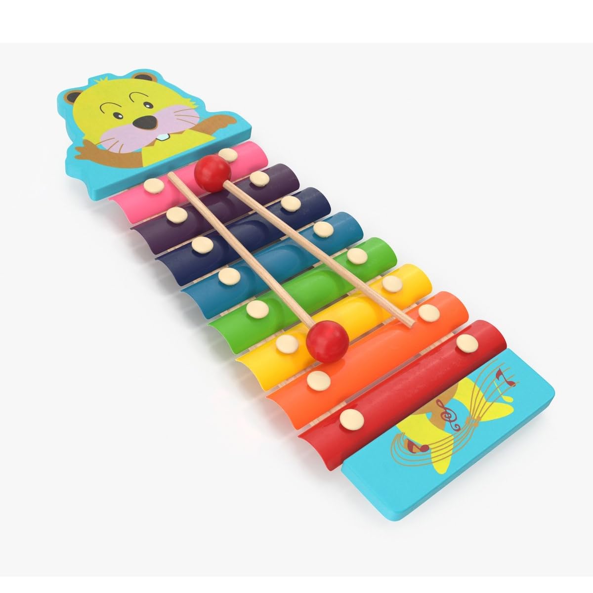 Smoneo Wooden Xylophone Musical Toy with Sticks for Preschool Learning Kids, (Randon Design) 2