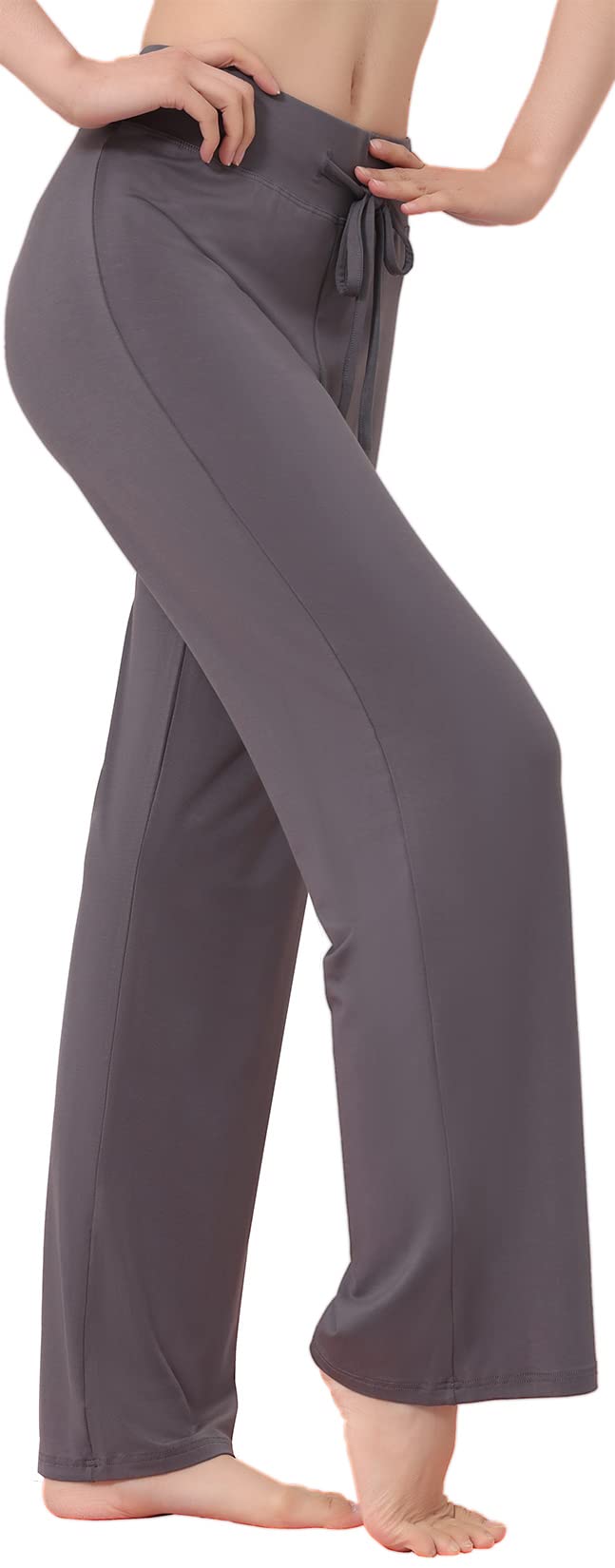Hoerev Women's Darkgrey Soft Modal Slimming Lounge Pants Yoga Pants Pajama Pant Small
