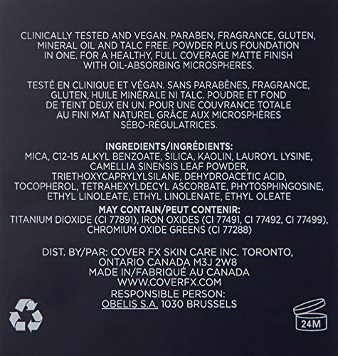 Cover Fx Pressed Mineral Foundation: Talc-Free Powder Foundation That Provides Buildable Coverage, Weightless Matte Finish G110, 0.42 Oz #TOP2