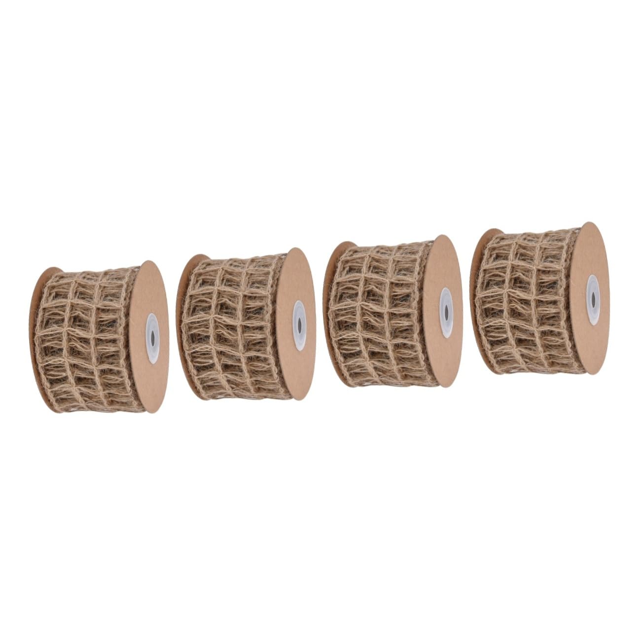 SEWACC 4stücke Burlap Dekoband Für Diy Weihnachtsdeko Party Fach Draht Natürliche Juteband Für Geschenkverpackung Blumenarrangements Und Bastelprojekte