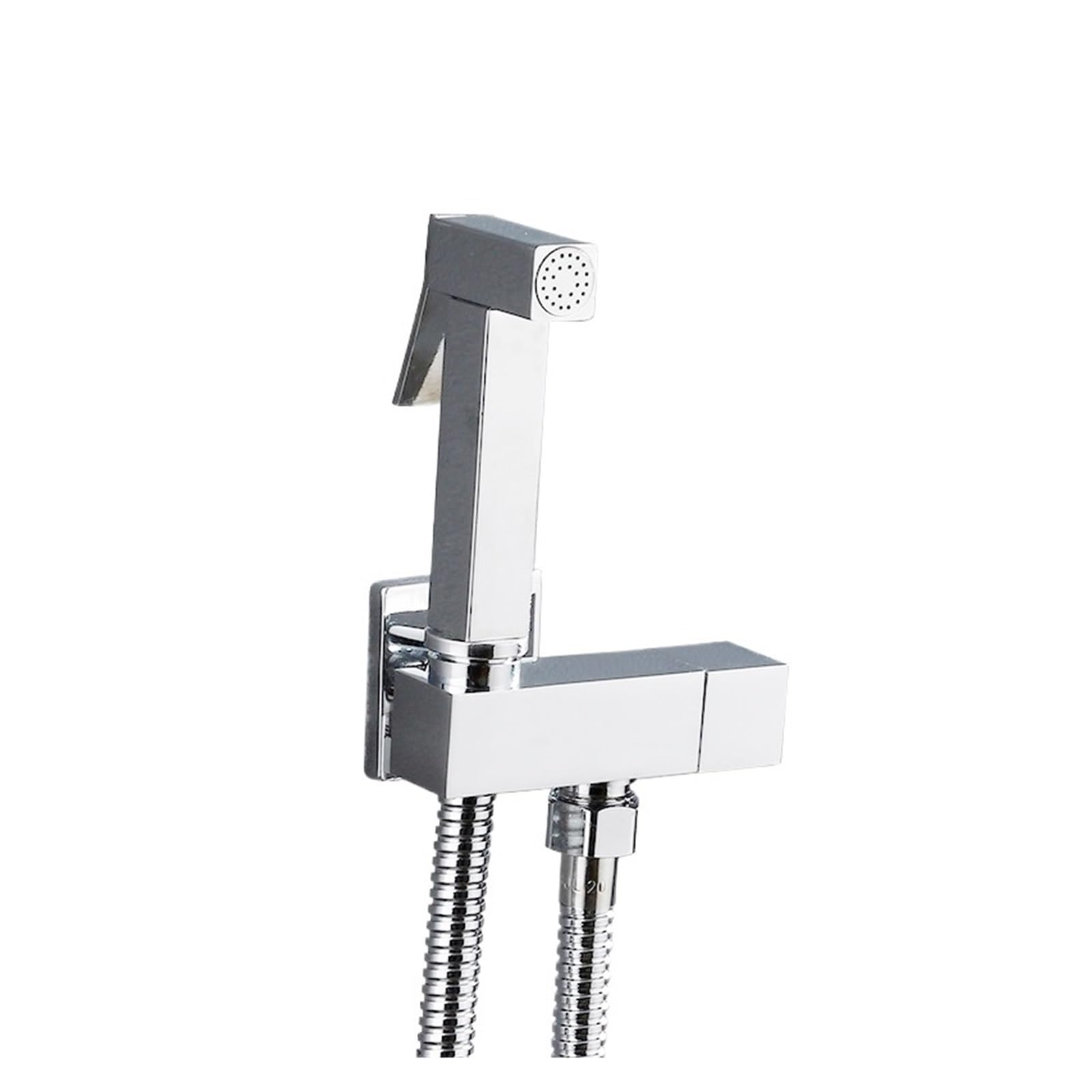 Mosiężne Baterie Bidetowe, Ręczny Zestaw Natryskowy Do Toalety, Kwadratowy Spryskiwacz, Łazienkowy, Higieniczny Prysznic Wysokie CiśNienie Wody(1.5m Chrome)
