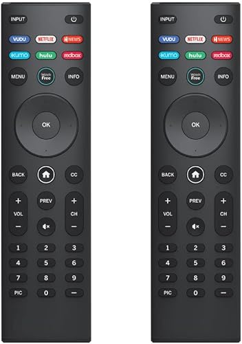 Paquete de 2 control remoto de repuesto para Vizio Smart TV, compatible con todos los televisores Vizio Serie D E-Series M-Series V Serie P
