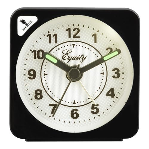 Equity 20078 Quartz Travel Black Alarm Clock