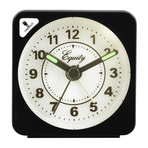 Equity by La Crosse Black Quartz Travel Alarm Clock, 1 Count (Pack of 1)