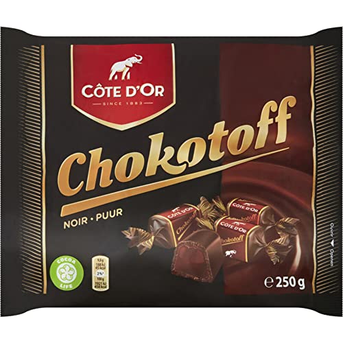 Chokotoff Cote dOr- Toffees mit leckerer belgischer dunklen Schokolade bedeckt - Tasche von 8,8 Unzen / 250g