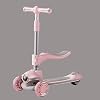 Kids Scooter with Adjustable Seat, Foldable Design, Music and Lights, LED Wheels, Outdoor Activities Toy for GirlsBoys, A Gift for Kids,Aged 3 Pink