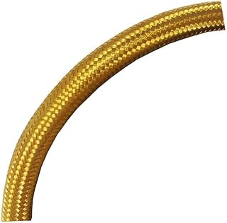 Braided Brass Oil Line Fuel Hose By The Foot, 1/4 Inch