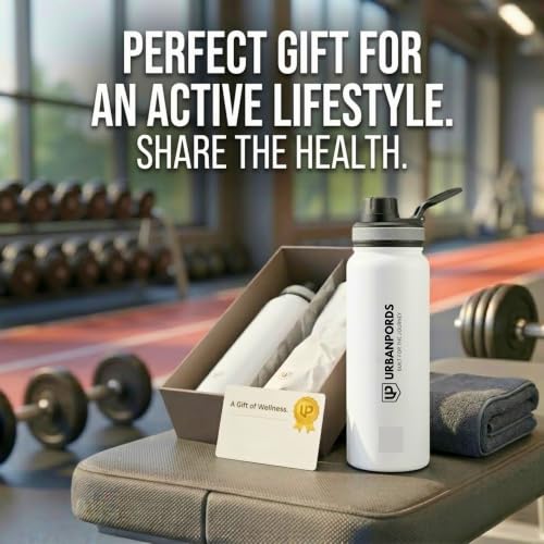 Image of 1L Stainless Steel Water Bottle - Leakproof Fridge Bottle, BPA-Free & Rust Proof Metal Flask, 1000ml Sipper Bottle for School, Office, Gym & Home (Shine White)