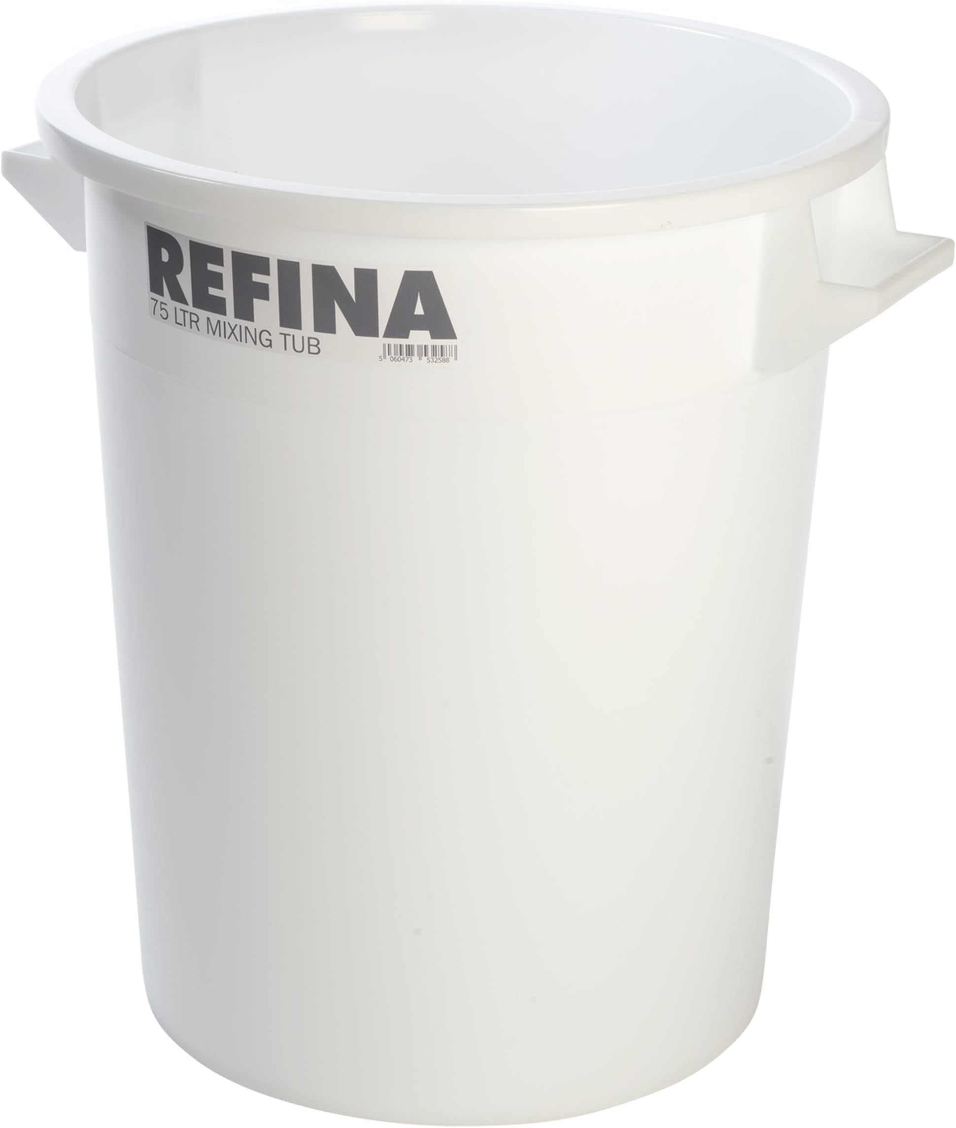 REFINA X-1 75L Mixing Tub for Plasters, Screeds, Resins & More - 57 cm Tall, Thick-Walled HPDE Plastic Bucket with Handles & Withstands -30°C to 100°C - Durable & Easy-to-Clean Food Grade Bucket
