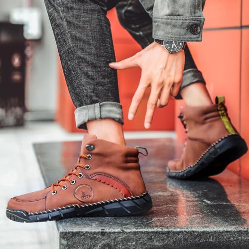 Vilobel Men Non Slip on Shoes, Vilobel Mens Safety Toe Work Boots, Men's Orthopedic Safety Work Shoes, Ankle Protection.4