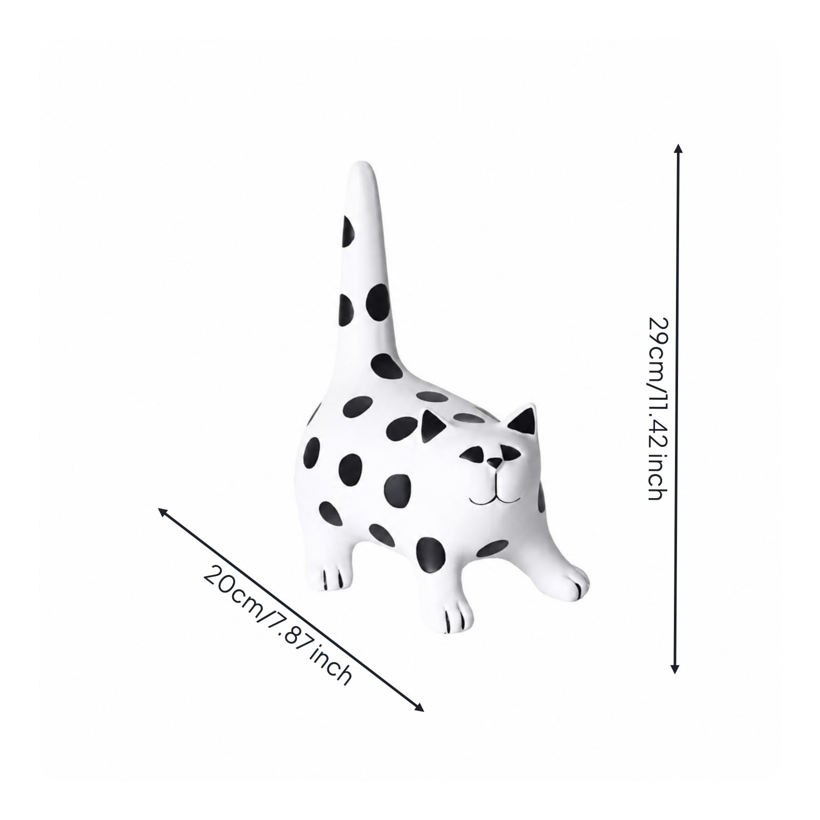 Soprammobile a Forma di Gatto | Finitura Opaca Liscia, Figurina, Decorativa, Decorazione, per Tavolo, Soggiorno, L