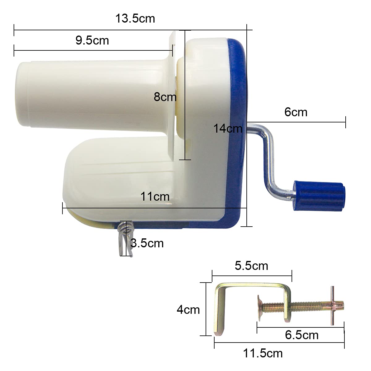 Avvolgitore per Palline di Filato, Avvolgitore di fili per lana, Portatile Avvolgitore Manuale, Blu