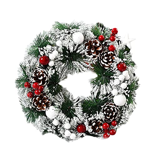 Couronne de Noël décoration porte murale maison et ornements à suspendre de vacances