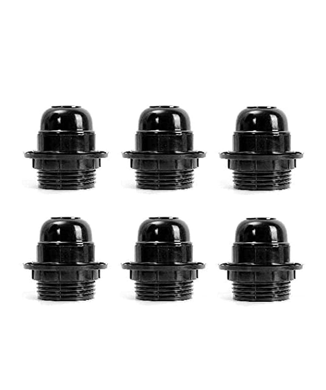 MATEEN HANDICRAFTS Screw Type Holder, E27 Black Ring Type For Table Lamps Lights (Pack Of 6)-image-38